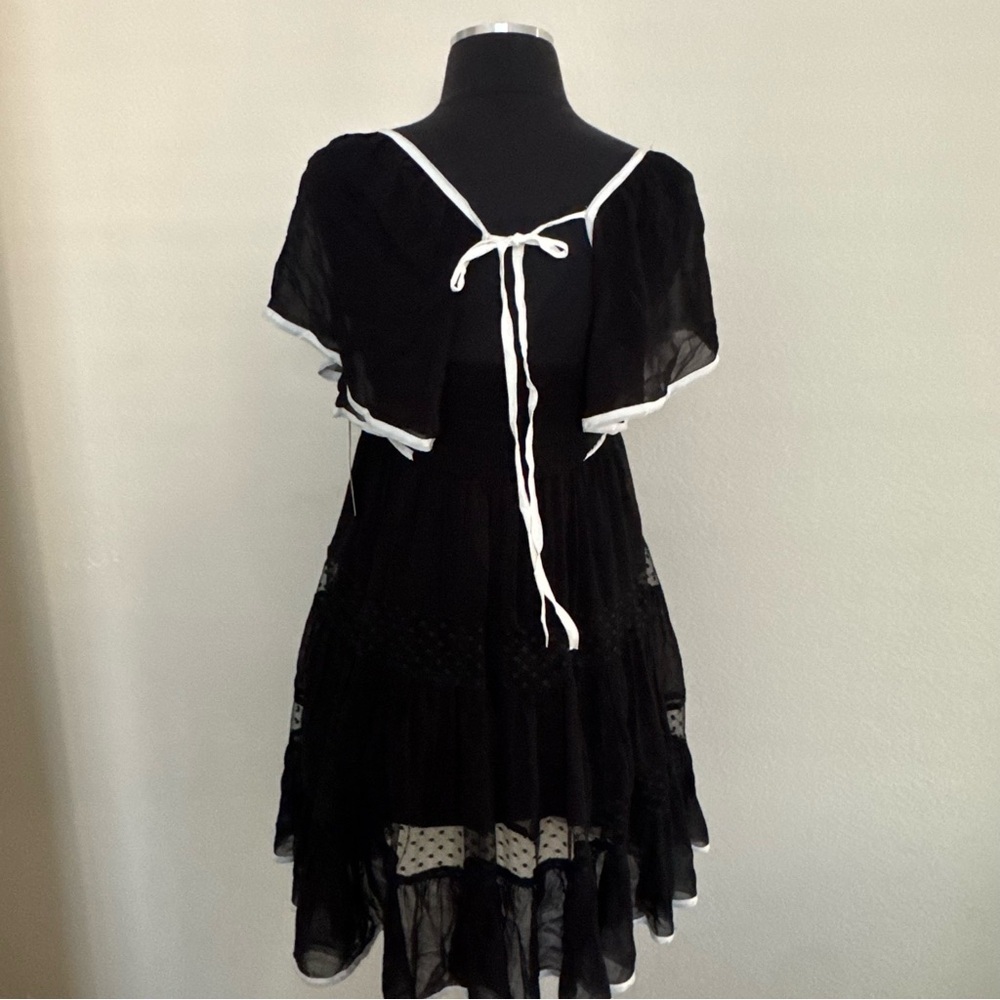Anthropologie Maeve Bow Babydoll Flutter Sleeve Mini Dress Size XS - Picture 5 of 11